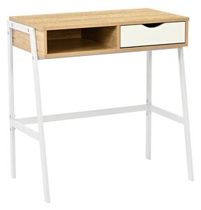 Birou cu raft Rezio, Pako World, Alb, 75x45x76 cm