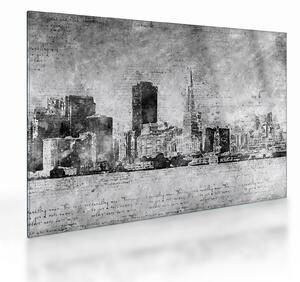 Tablou pe sticlă - Oraș de artă de cafea (70x50 cm)