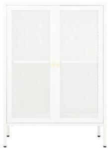 Servantă, alb, 75x35x105 cm, oțel și sticlă