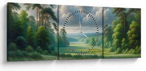 Tablou - Peisaj verde (cu ceas) (90x30 cm)