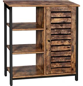 Dulap depozitare cu ușă și rafturi deschise, maro rustic 70x30x81cm