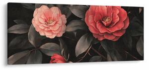 Tablou - Flori roșii pe fundal întunecat (120x50 cm)