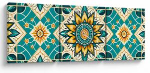 Tablou - Model turcoaz (cu ceas) (90x30 cm)