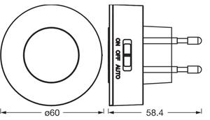 OSRAM LED Lampă de veghe LUNETTA cu senzor de mișcare și de amurg LED/0,31W/230V albă