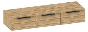 Consola cu 3 sertare Doha, Pako World, Negru-Stejar, 120x39x22 cm