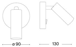 Ideal Lux - Aplica spot LED de perete PAGE, 3W, 230V, CRI 90, negru