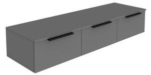Consola cu 3 sertare Doha, Pako World, Gri inchis, 120x39x22 cm