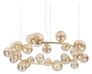Ideal Lux - Lustră LED suspendată pe cablu PERLAGE 25xG9/3W/230V 110 cm auriu/bej fumuriu