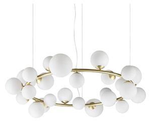 Ideal Lux - Lustru LED suspendat pe cablu PERLAGE 25xG9/3W/230V 110 cm auriu/alb
