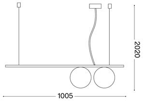 Ideal Lux - Pendul LED PERLINE pe cablu, 2x G9, 3W, 230V, auriu