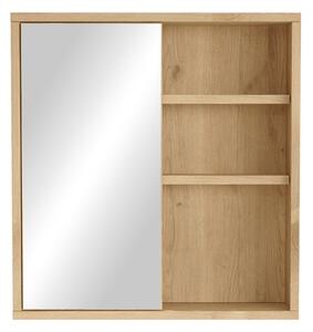 Dulap pentru baie cu oglinda Bagno, Pako World, Natural, 60x14x63 cm