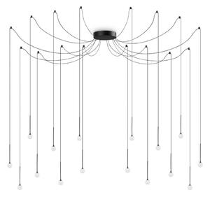 Ideal Lux - Lustră LED suspendată pe cablu LUCCIOLA, 16 x LED, 16 W, 230 V, CRI 90, design tip păianjen, negru