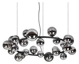 Ideal Lux - Lustră LED cu cablu PERLAGE 25xG9/3W/230V 110 cm negru/negru fumuriu