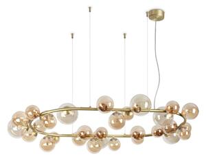 Ideal Lux - Lustră LED suspendată pe cablu PERLAGE, 30x G9/3W/230V, 143 cm, auriu/bej fumuriu