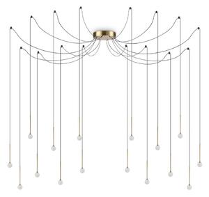 Ideal Lux - Lustră LED LUCCIOLA cu cablu, 16xLED/16W/230V, CRI 90, model spider, alamă