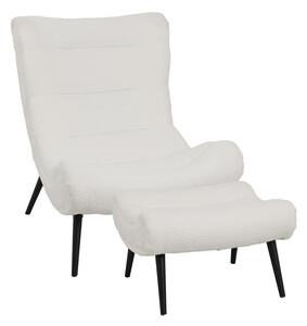 Fotoliu ct taburet Silla, Pako World, Alb, 97x80x100 cm