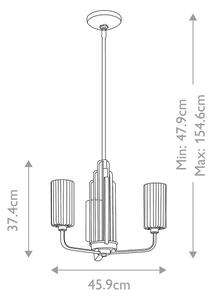 Quintiesse QN-KIMROSE3-BNB - Lustră pe tijă KIMROSE 3xE14/40W/230V aurie