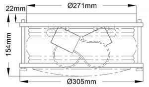 Quintiesse QN-ASHLANDBAY-F-NBR-BATH - Plafonieră de baie ASHLAND 2xE27/60W/230V IP44