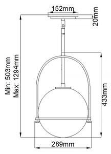 Quintiesse QN-SOMERSET-P-O-HB - Lustră SOMERSET pe tijă, 1xE27/60W/230V, finisaj bronz