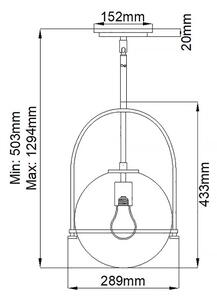 Quintiesse QN-SOMERSET-P-C-HB - Lustră cu tijă SOMERSET, 1x E27/60W/230V, culoare bronz