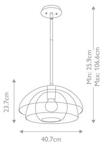 Quintiesse QN-LOTUS-P-HBR - Pendul pe tijă LOTUS, 1x E27/60W/230V, auriu