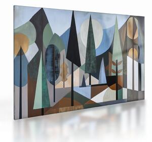 Tablou pe sticlă - Abstracție geometrică naturală II. (70x50 cm)