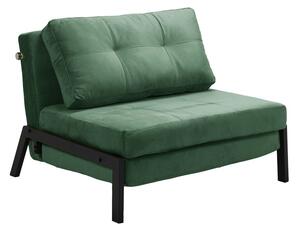 Fotoliu Fancy, Pako World, Verde inchis si picioare negre, 95x98x70 cm