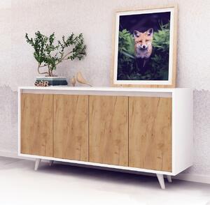 Bufet inferior Nossa, Mod Design, 140x40x86 cm, natural/alb