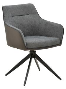 Fotoliu rotativ Debra, Pako World, Textil, Gri, 64x60x83 cm