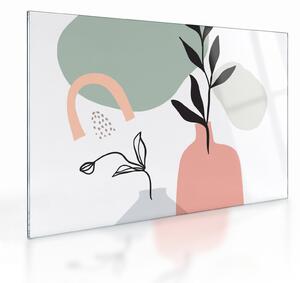 Tablou pe sticlă - Flori într-o vază N⁰3 (70x50 cm)