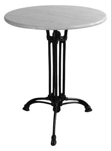 Masa de Gradina Model Bastile, Alb marmorat/Negru, D60x71.8 cm