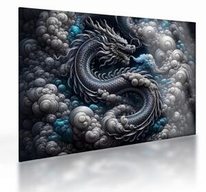 Tablou pe sticlă – Dragon în fum (70x50 cm)