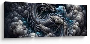 Tablou – Dragon în fum (cu ceas) (90x30 cm)