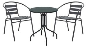 Set masă și scaune de exterior, 3 Piese, Model , Negru