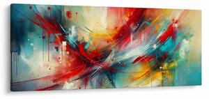 Tablou – Abstracție cu roșu (120x50 cm)