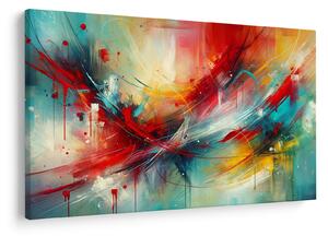 Tablou – Abstracție cu roșu (90x60 cm)