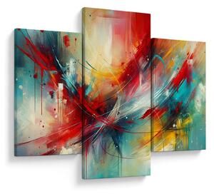 Tablou – Abstracție cu roșu (90x60 cm)