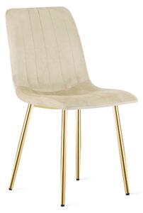 Scaun Bucatarie/Dining Gabe ,Picioare Aurii, Catifea Bej