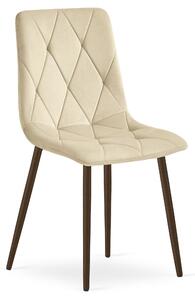 Scaun Bucatarie/Dining Fido Picioare Finisaj Lemn Culoare Nuc, Catifea Bej
