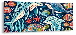 Tablou – Animale acvatice desenate (120x50 cm)