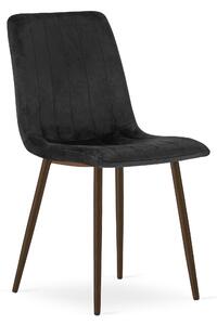 Scaun Bucatarie/Dining Gabe ,Finisaj Lemn Culoare Nuc, Catifea Neagra