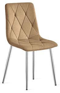 Scaun Bucatarie/Dining Fido ,Picioare Cromate, Catifea Maro