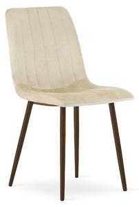 Scaun Bucatarie/Dining Gabe Picioare Finisaj Lemn Culoare Nuc, Catifea Bej