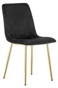 Scaun Bucatarie/Dining Gabe ,Picioare Aurii, Catifea Neagra