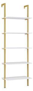 Raft de perete Harris, Pako World, Alb-Auriu, 60x22x200 cm
