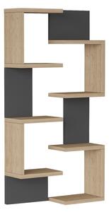 Raft de perete Pomar, Pako World, Antracit-Natural, 47x14x92 cm