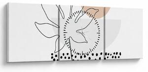 Tablou - Linie de artă flori N⁰3 (cu ceas) (90x30 cm)