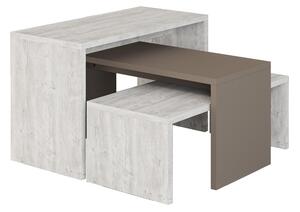 Set 3 masute Kantar, Pako World, Alb, 65x30x39 cm