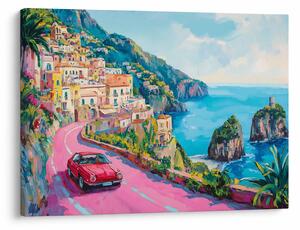 Tablou - Drum roz pe coastă (70x50 cm)