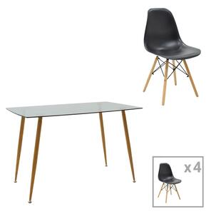 Set dining Chloe-Julita, Pako World, 5 piese, Antracit, 120x70x75 cm